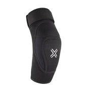 FUSE Alpha Classic Elbow Pad in black, featuring breathable neoprene, EVA foam protection, and nylon hard cap.