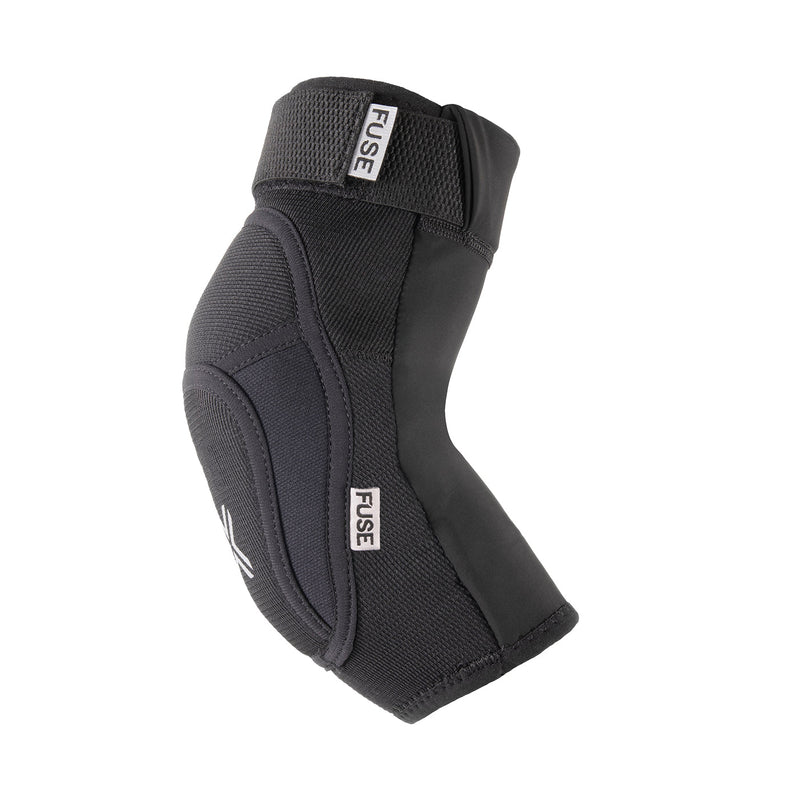 FUSE Alpha Classic Elbow Pad with breathable neoprene and EVA foam protection in black/white.