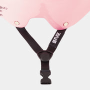 Glossy pink FUSE ALPHA helmet with quick release strap and high impact ABS shell.