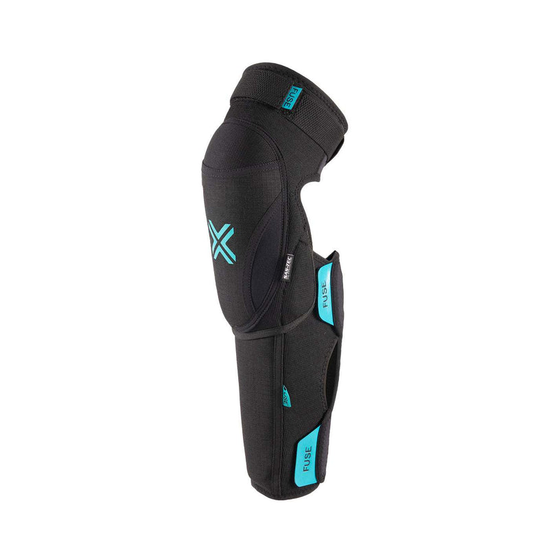 FUSE Echo 100 Knee Pad combo in black and blue with perforated neoprene and Cordura outer layer, featuring SAS-TEC impact foam and adjustable straps.