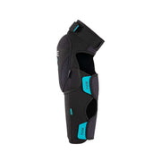 FUSE Echo 100 Knee Pad combo in black and blue with durable cordura outer layer, SAS-TEC impact foam, adjustable straps, and shin protection.