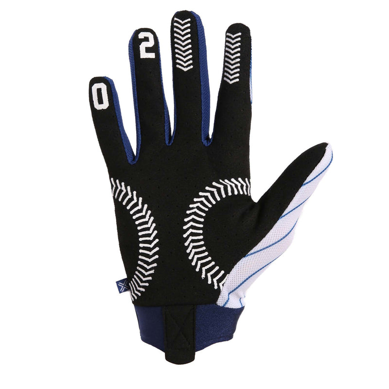 FUSE OMEGA GLOVE - Ballpark white and blue glove with breathable upper and durable Clarino palm.