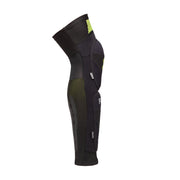 FUSE Omega 100 Knee Pad Combo in black/yellow with lightweight, breathable Lycra and Kevlar sections for enhanced protection.