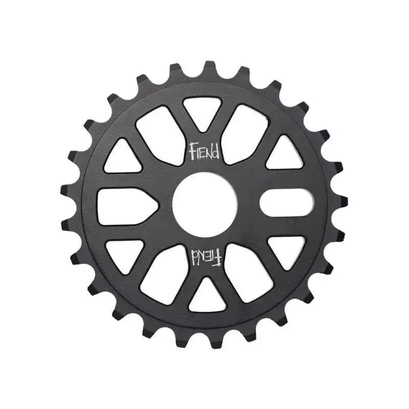 Fiend Kettenblatt Omicron 25T black CNC machined 7075 aluminum BMX sprocket with 22mm crank spindle compatibility