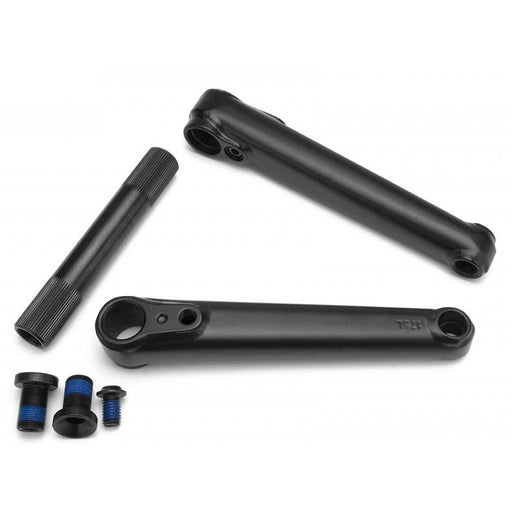 Fiend BMX Segment 3pc black heat-treated 4130 CrMo crankset with 22mm hollow spindle and internal wedge system.