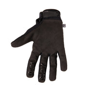 FUSE ALPHA GLOVE BLACK with durable Clarino palm, reinforced thumb, adjustable strap, and silicone grips.