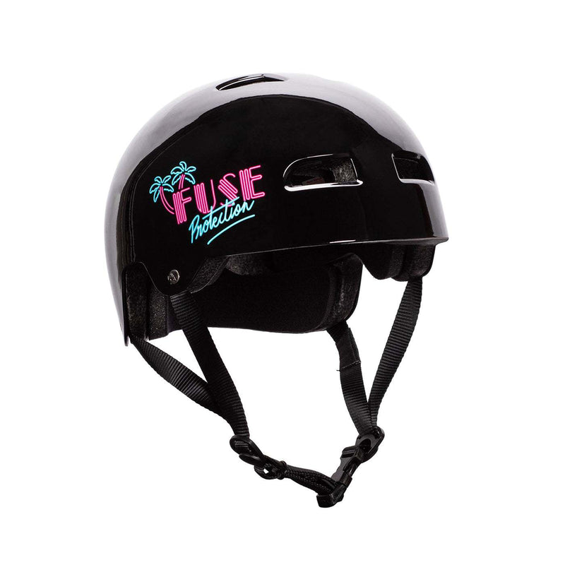 Glossy black FUSE ALPHA helmet with high impact ABS shell and EPS inner foam.