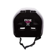 Glossy Miami Black FUSE ALPHA HELMET with high impact ABS shell, EPS foam, and quick release strap.