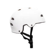 FUSE ALPHA HELMET glossy white with high impact ABS shell and quick release strap.