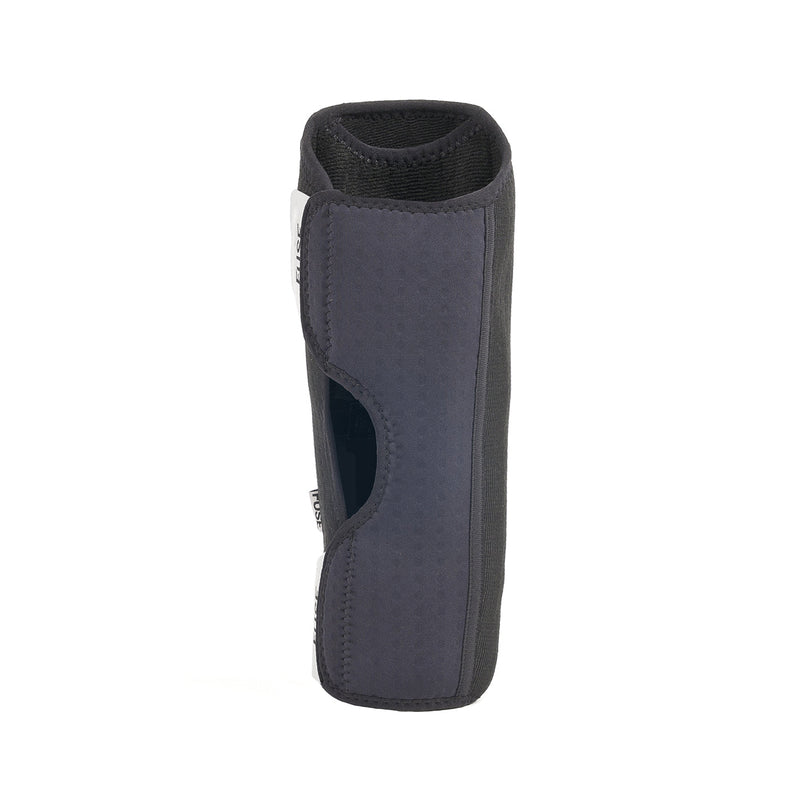 FUSE Alpha Classic Shin Pad with neoprene straps and Cordura front in black/white.