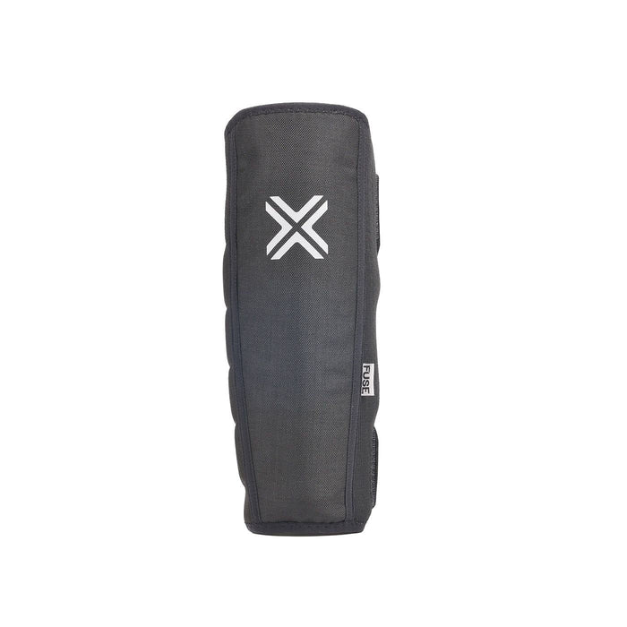 FUSE Alpha PRO Shin Pad black with nylon hard shield and breathable neoprene for impact protection