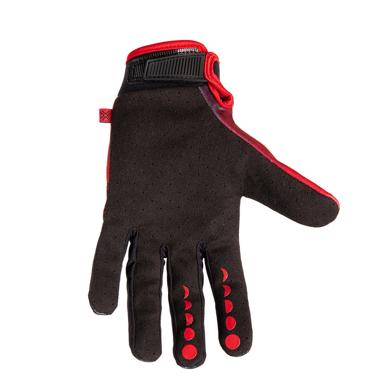 FUSE CHROMA GLOVE - BLOOD MOON, slim fit, durable Clarino palm, polyester upper, silicone grip, adjustable wrist strap.