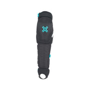 FUSE Echo 125 Knee Pad combo with black and blue perforated neoprene, Rip Stop Cordura, SAS-TEC foam impact protection, shin and ankle guards, adjustable straps, and sharkskin gripper.