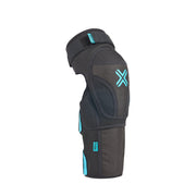 FUSE Echo 75 Knee Pad with black and blue durable Cordura fabric, perforated neoprene, SAS-TEC foam for impact protection, and adjustable straps.