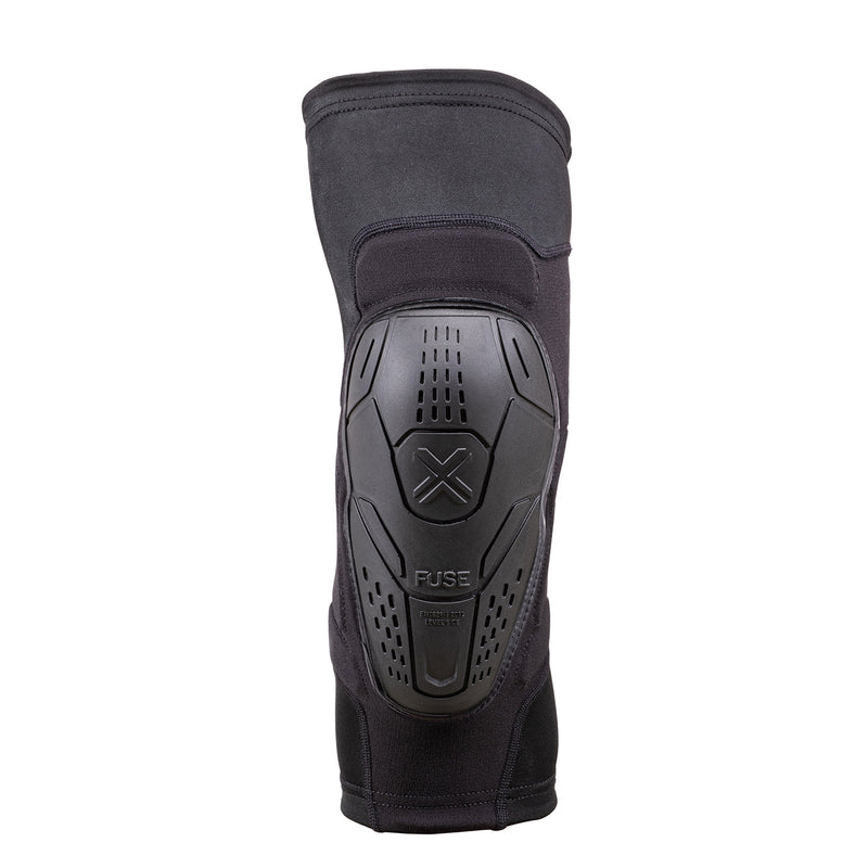 FUSE NEOS Knee Pad with FLEX SHIELD foam, breathable Lycra, and Kevlar front for impact protection.