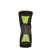 Black and yellow FUSE OMEGA KNEE PAD with breathable Lycra and SAS-TEC impact protection.