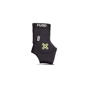FUSE Omega PRO Ankle Guard in black/yellow, featuring neoprene and EVA foam padding protection.