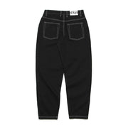 HEAVIES CLASSIC BLACK JEANS with baggy fit, high waist, five pockets, and tapered legs.