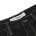 HEAVIES CLASSIC BLACK JEANS with woven label and custom button, heavyweight denim.