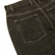 HEAVIES CLASSIC BROWN JEANS with high-waisted design and five pockets.