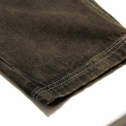 HEAVIES Classic Brown Washed Jeans with double-stitched leg cuffs.