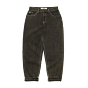 HEAVIES Classic Brown Washed Jeans, baggy fit, tapered leg, heavyweight denim.