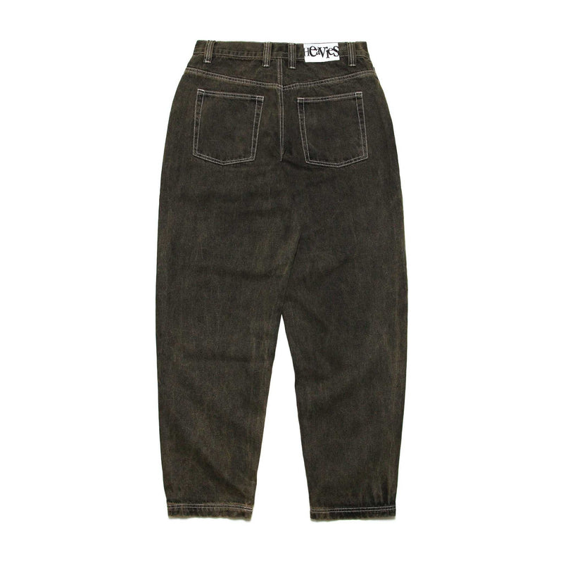 HEAVIES CLASSIC BROWN JEANS with big baggy fit and tapered leg opening.