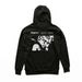 Black Higher Crypt Hoodie with pixelated art print and kangaroo pocket