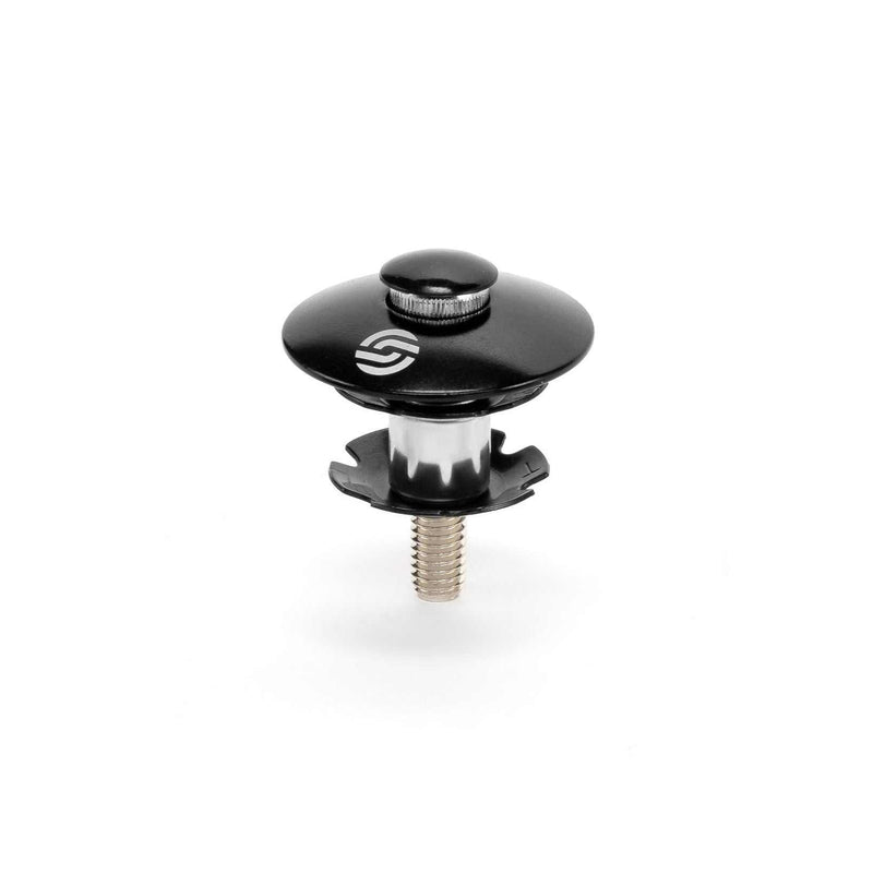 Black SALT M6 top cap with crmo bolt and star nut for 1" and 1 1/8” steerer tube bike forks