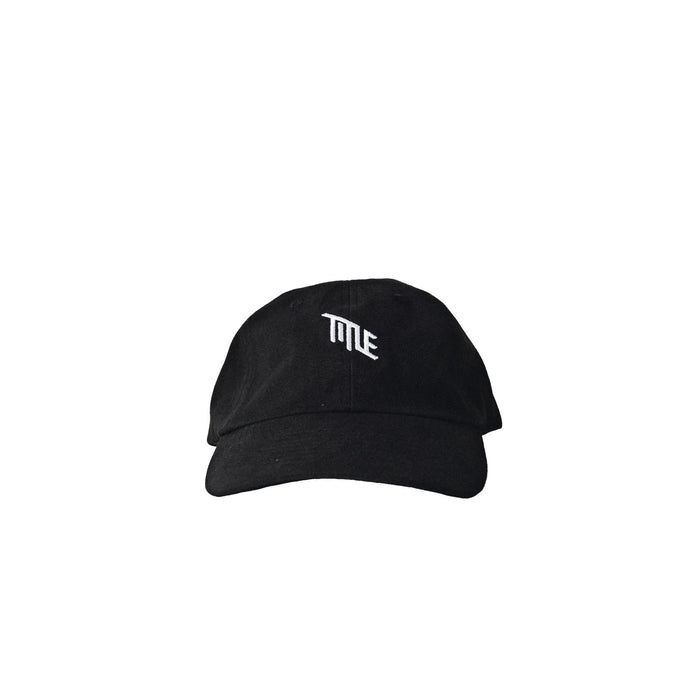 Black TITLE MTB 6 Panel Dad Logo Cap with white embroidered text