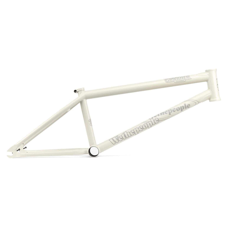 WETHEPEOPLE TRIGGER FRAME BMX bike frame in white with adaptive geometry and durable 4130 crmo tubing