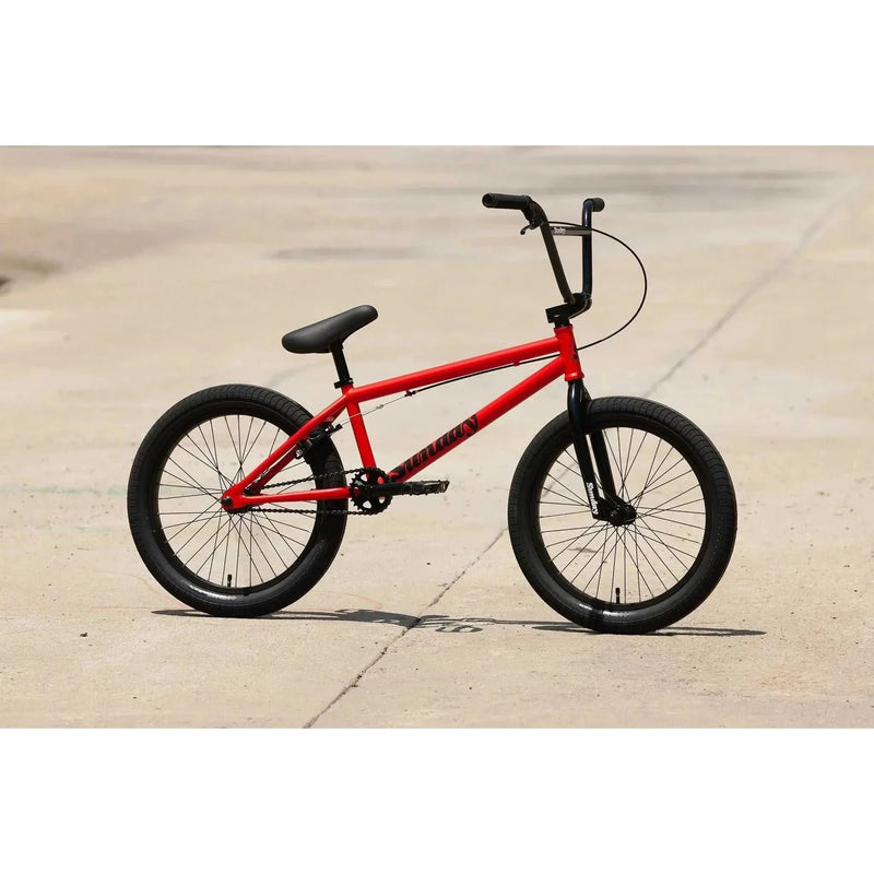 Sunday Primer 20" matte fire engine BMX bike with Odyssey Springfield brakes and Path Pro tires