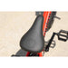 Sunday Primer 20-inch matte fire engine BMX bike seat and pedals close-up