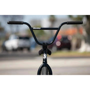 Sunday Forecaster BMX bike front view with black handlebars and matte black to grey fade frame