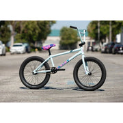 Matte sky blue Sunday Forecaster Ross 20" BMX bike with chromoly frame and colorful saddle.