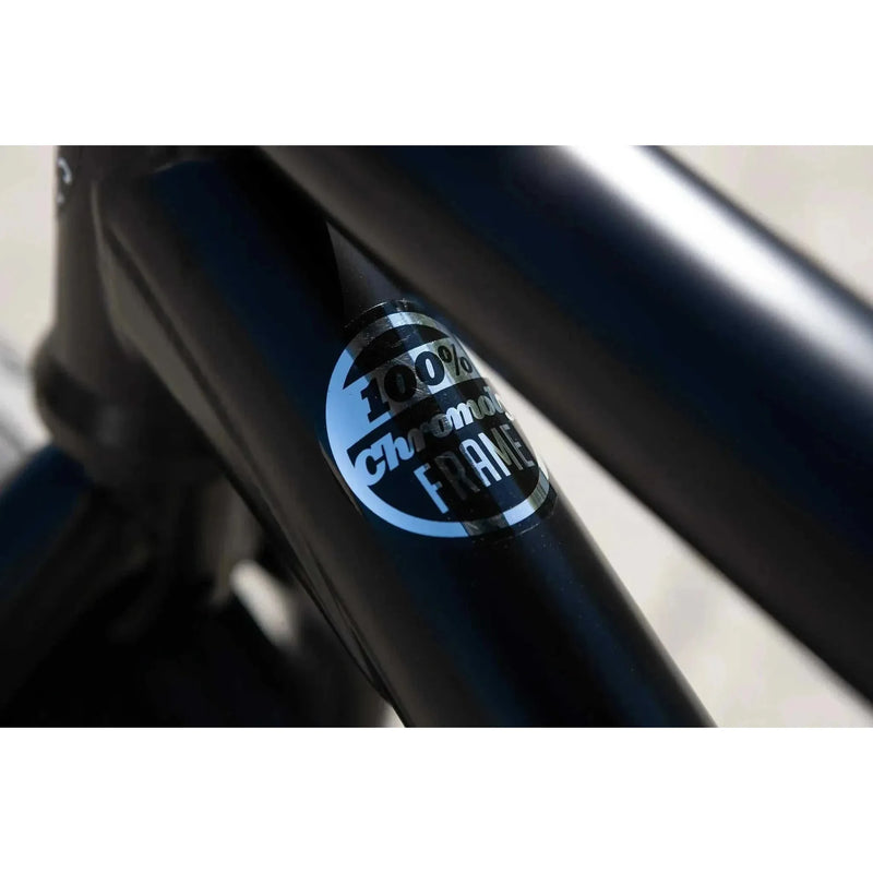 Sunday Forecaster 100% chromoly black bike frame close-up badge