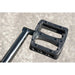 Odyssey Twisted Pro black BMX pedal close-up on chromoly crank arm for Sunday Forecaster bike