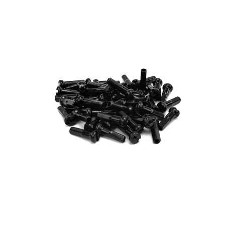 Black 14-gauge Mission brass spoke nipples for BMX wheels, 40 pieces per pack