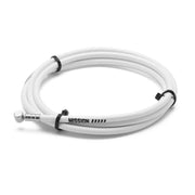 MISSION CAPTURE white brake cable coiled with metal end and black securing ties