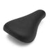 Black Mission Carrier Seat bicycle saddle with textured surface and embossed logo