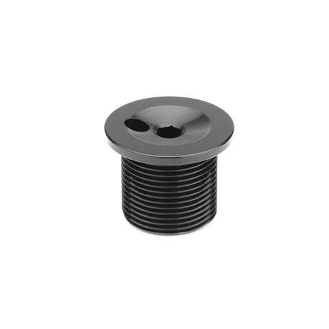 MISSION CONDUIT FORK BOLT made of CNC machined 6061-T6 aluminum with front brake cable routing hole and M24*P1.5 thread.