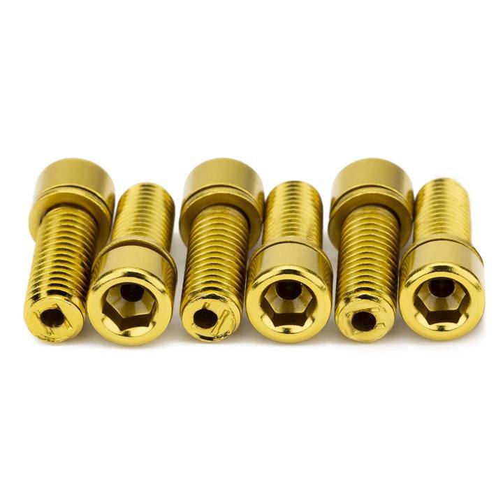 Gold MISSION HOLLOW stem bolts set with hexagonal heads