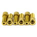 Gold MISSION HOLLOW stem bolts set with hexagonal heads