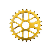 MISSION NEXUS SPROCKET gold bicycle sprocket with 25 teeth and cutout design