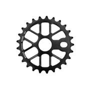 MISSION NEXUS SPROCKET lightweight black 6061 aluminum bike sprocket with webbed spoke design and 25 teeth
