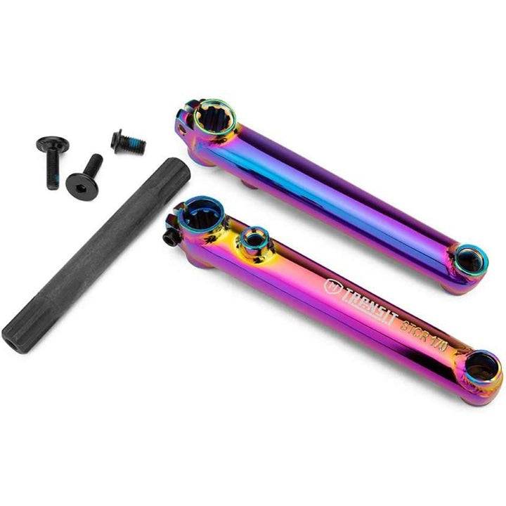 MISSION TRANSIT V3 CRANK tubular chromoly 3-piece crankset with cold-forged 19mm spindle and iridescent finish