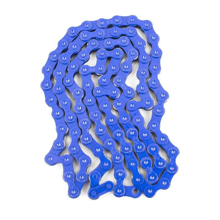 Blue MISSION 510 CHAIN with heat-treated pins, thicker side plates, Teflon coating, 100 links, half-link and master link included.