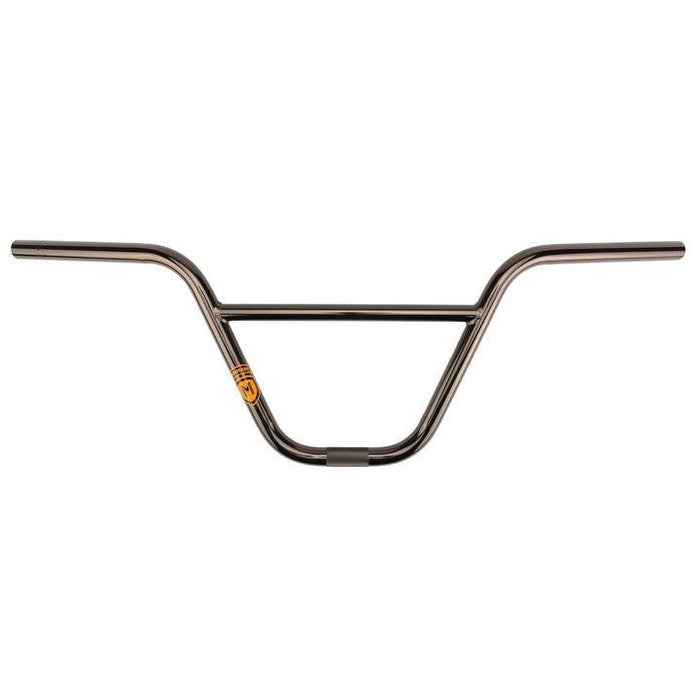 MISSION COMMAND BAR 100% 4130 chromoly BMX handlebars with 9" or 9.5" rise, 29.5" width, 12° backsweep, and 1° upsweep.