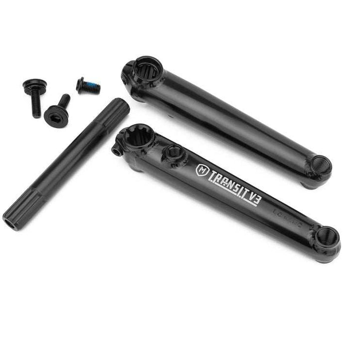 MISSION TRANSIT V3 CRANK tubular chromoly 3-piece crankset with 19mm cold-forged spindle and hex bolts in black finish