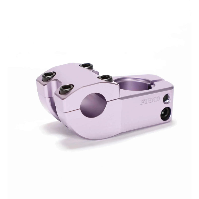 Fiend Morrow V3 Topload stem made from CNC-machined 6061 aluminum with 48mm reach and 28.5mm rise in light purple color